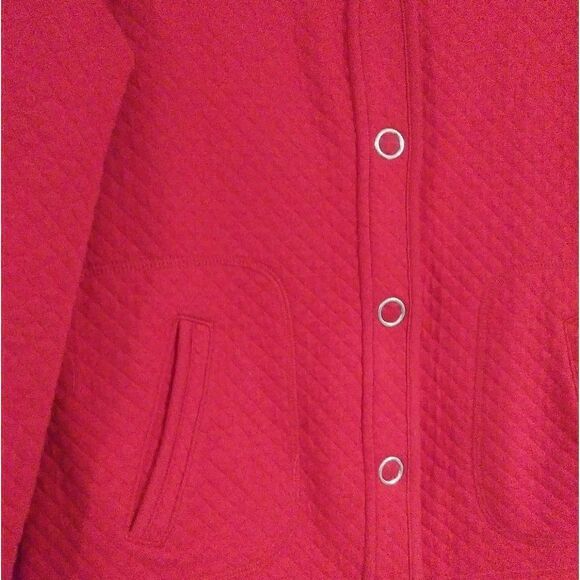 Style & co. Red Quilted Snap Button Down Sweater - Picture 3 of 6